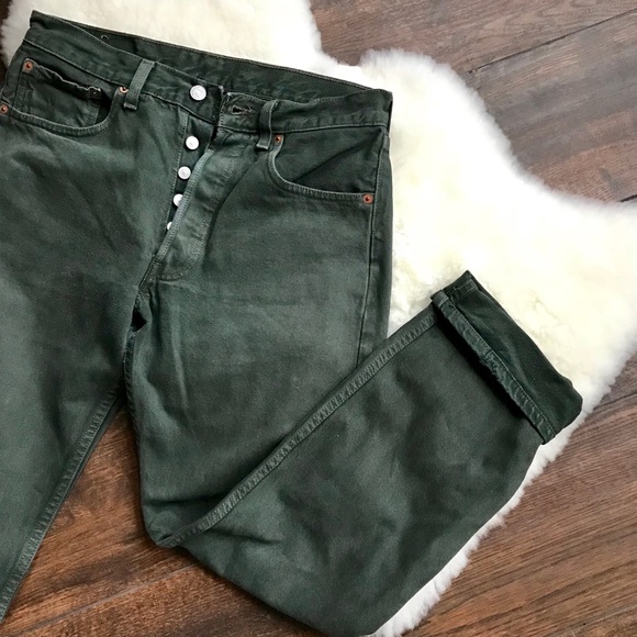 SOLD Vintage Levi’s 501 Olive Green Jeans - Picture 1 of 7
